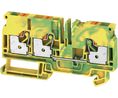 Terminal Block, Clamp, 3 Poles, 800V, 41A, 6mm², Green / Yellow
